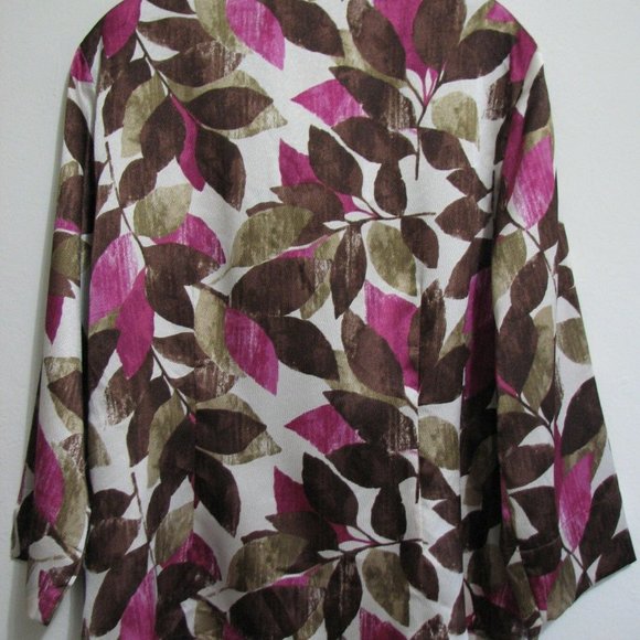 Samantha Gray Size 14 Magenta Brown Blouse Shirt - Picture 2 of 4